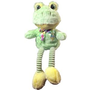 Greenbrier Green Frog Stuffed Animal Plush Toy Easter Egg Bow Tie Ribbed Legs